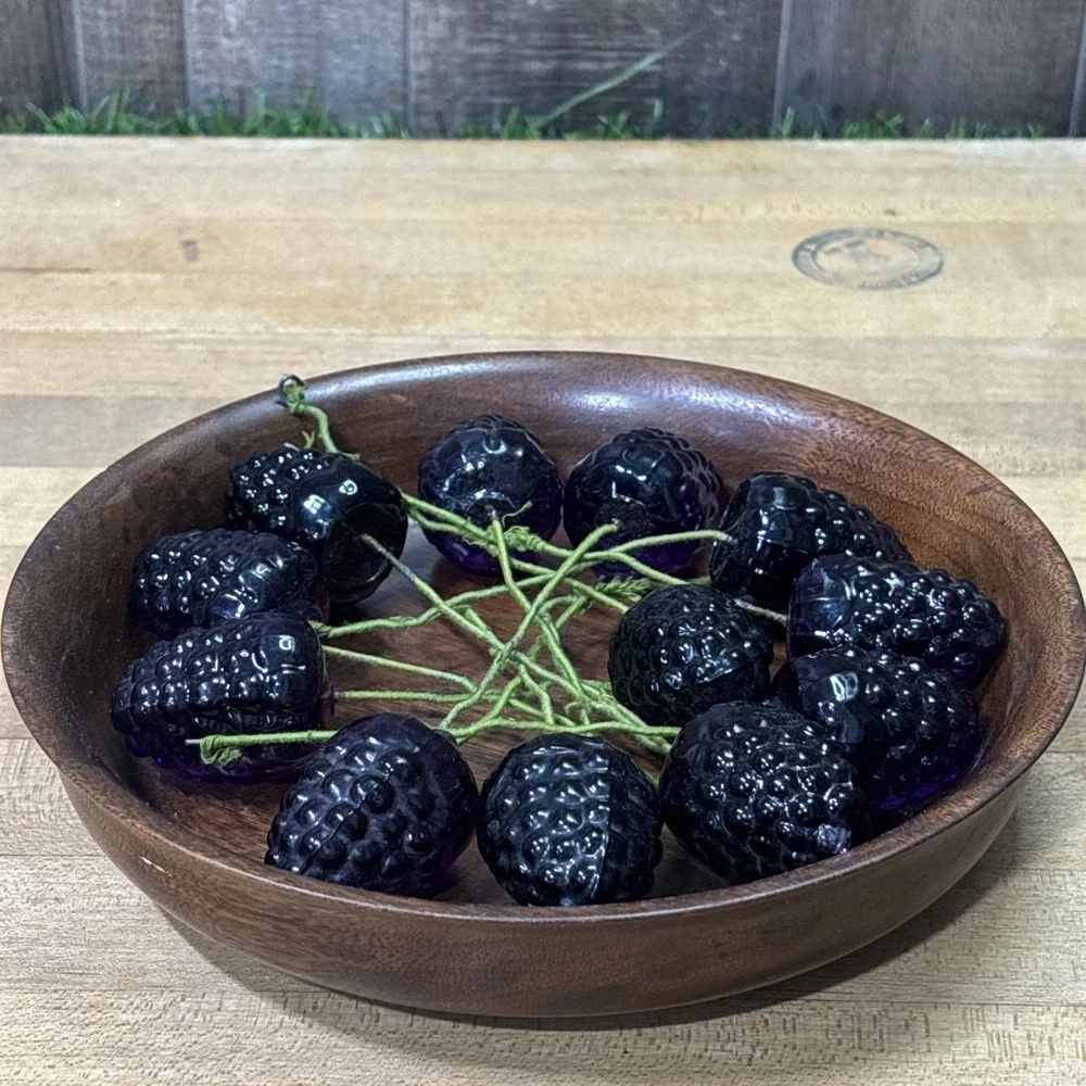 Vintage 1960s 70s Lucite Blackberries Lot of 12 Faux Fruit Retro Decor Craft